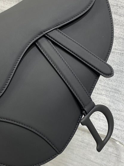 Dior Saddle Bag — Black Matte Calfskin with Black Hardware