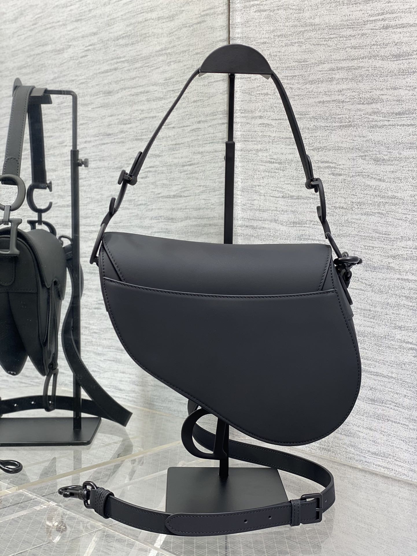 Dior Saddle Bag — Black Matte Calfskin with Black Hardware
