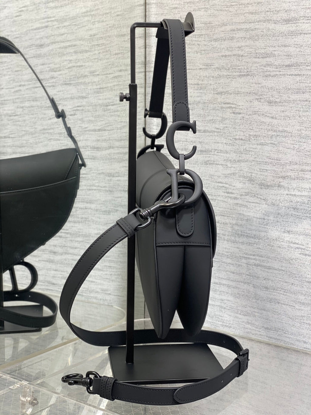 Dior Saddle Bag — Black Matte Calfskin with Black Hardware