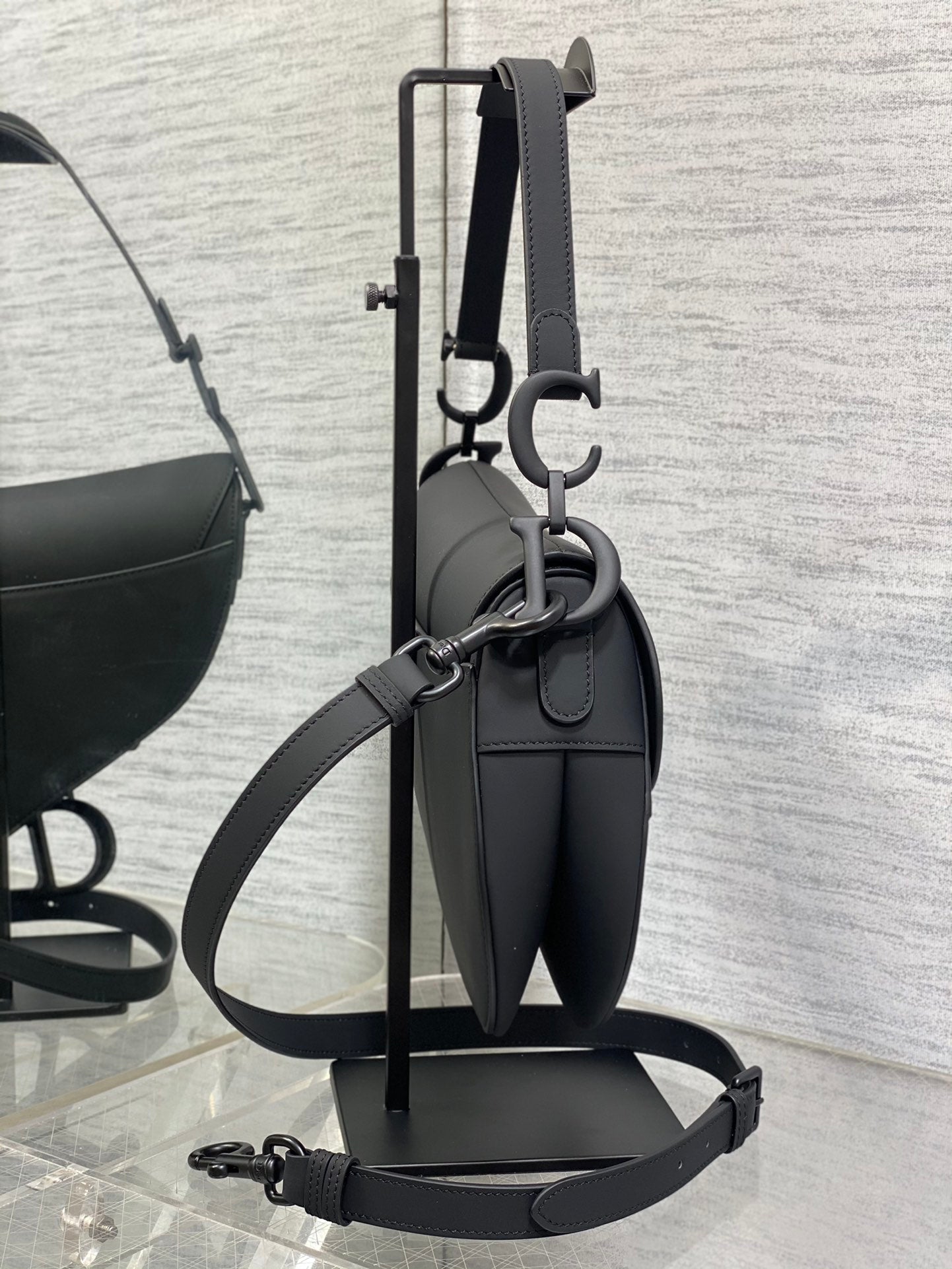 Dior Saddle Bag — Black Matte Calfskin with Black Hardware