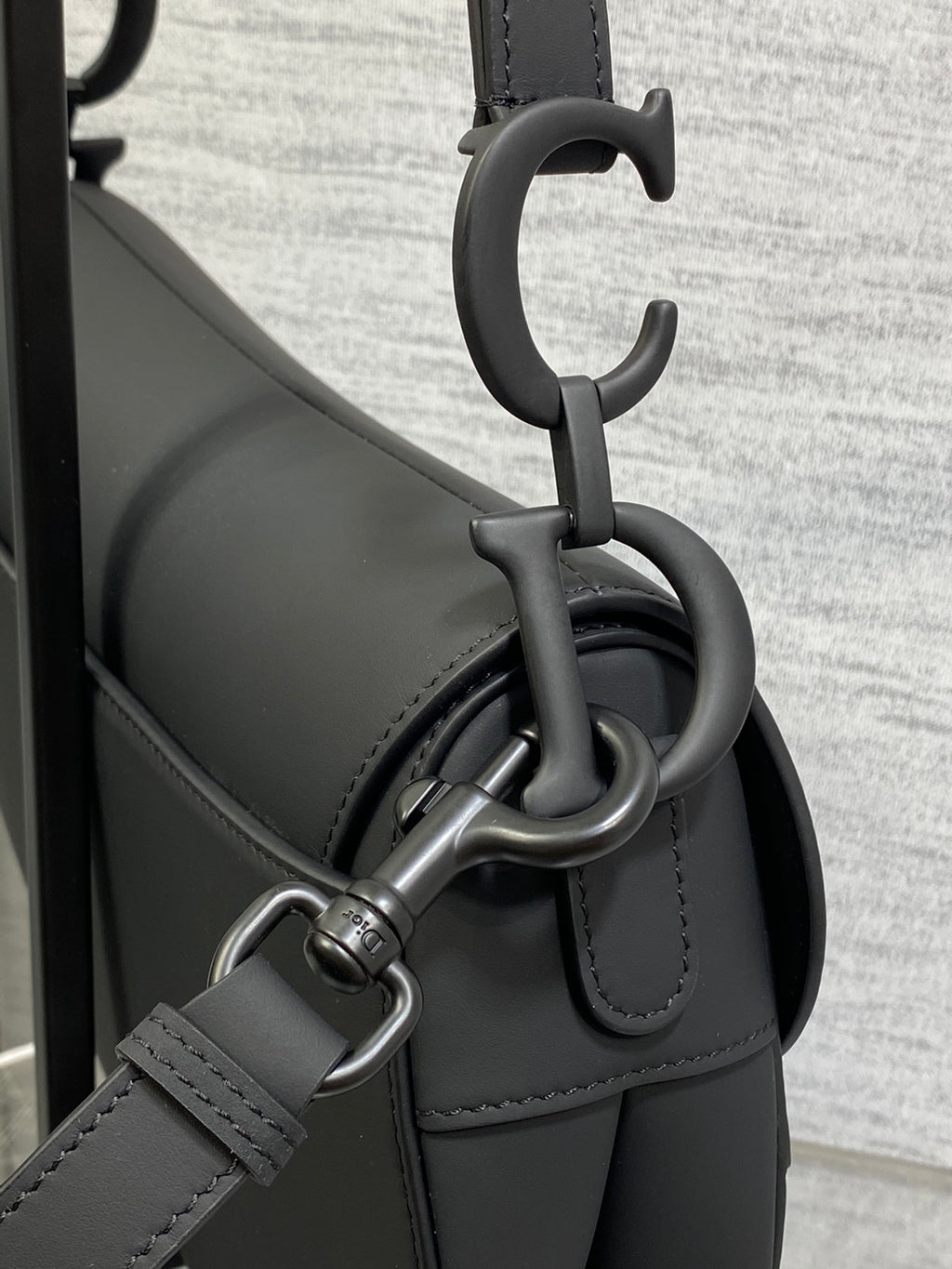 Dior Saddle Bag — Black Matte Calfskin with Black Hardware