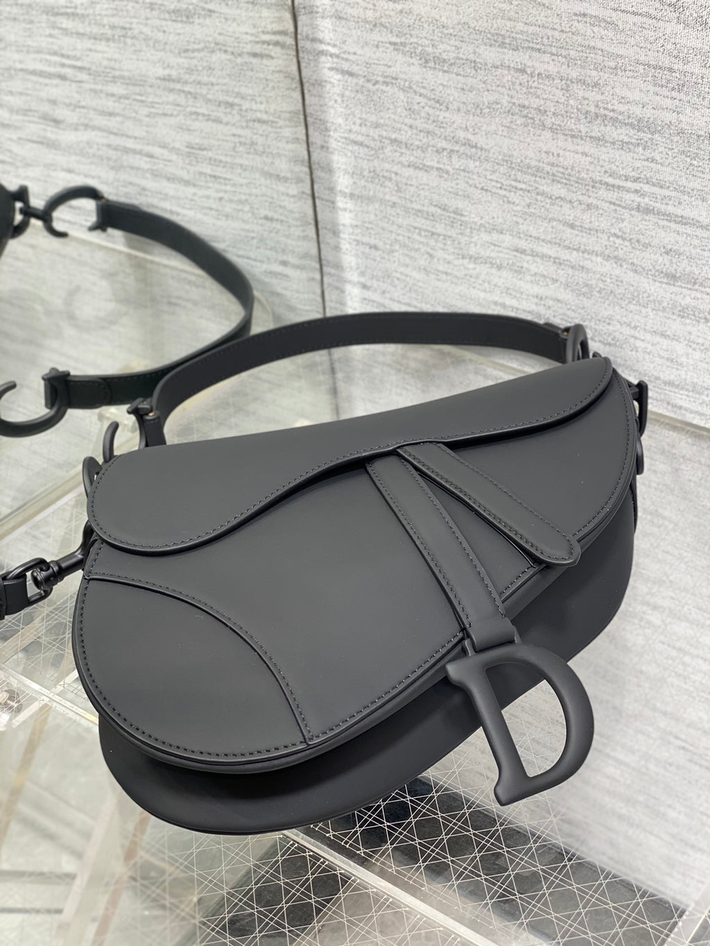 Dior Saddle Bag — Black Matte Calfskin with Black Hardware