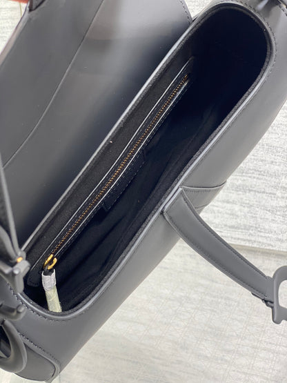 Dior Saddle Bag — Black Matte Calfskin with Black Hardware