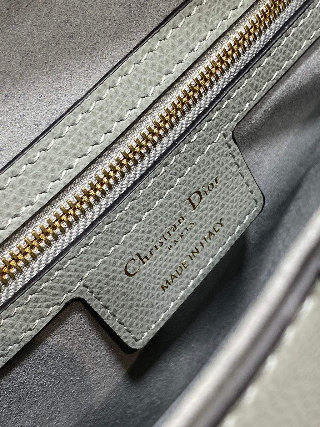 Dior Saddle Bag — Slate Grey Grained Calfskin with Gold Hardware