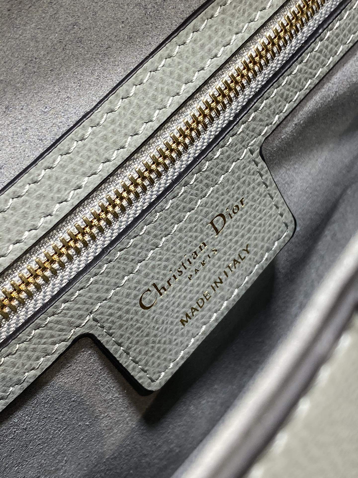 Dior Saddle Bag — Slate Grey Grained Calfskin with Gold Hardware