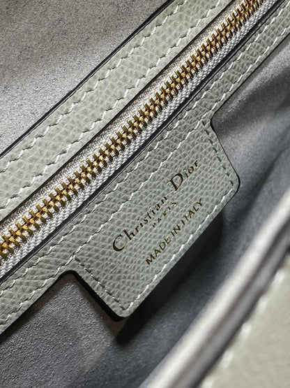 Dior Saddle Bag — Slate Grey Grained Calfskin with Gold Hardware