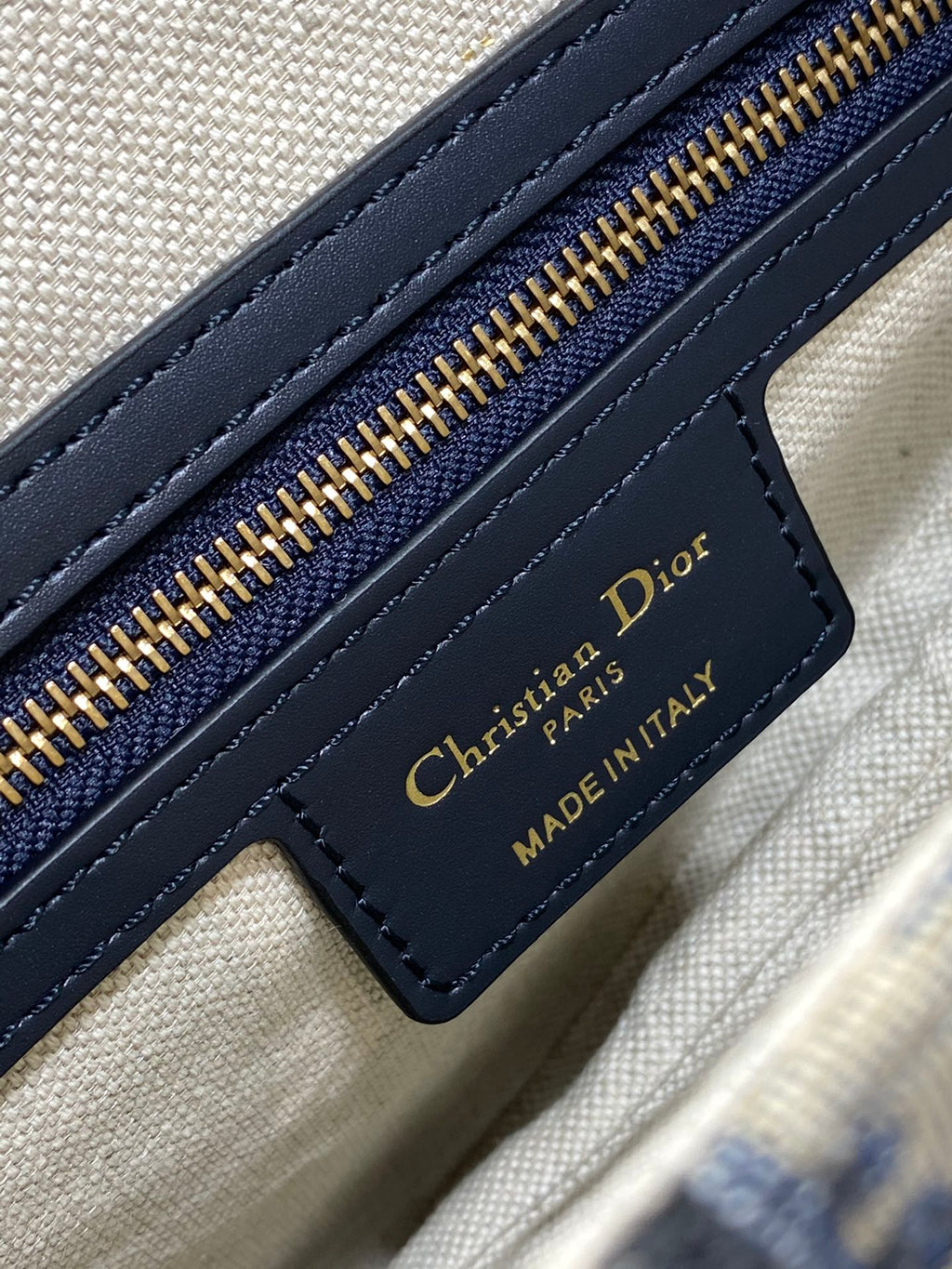 Dior Saddle Bag — Blue Dior Oblique Jacquard with Black Leather Trim