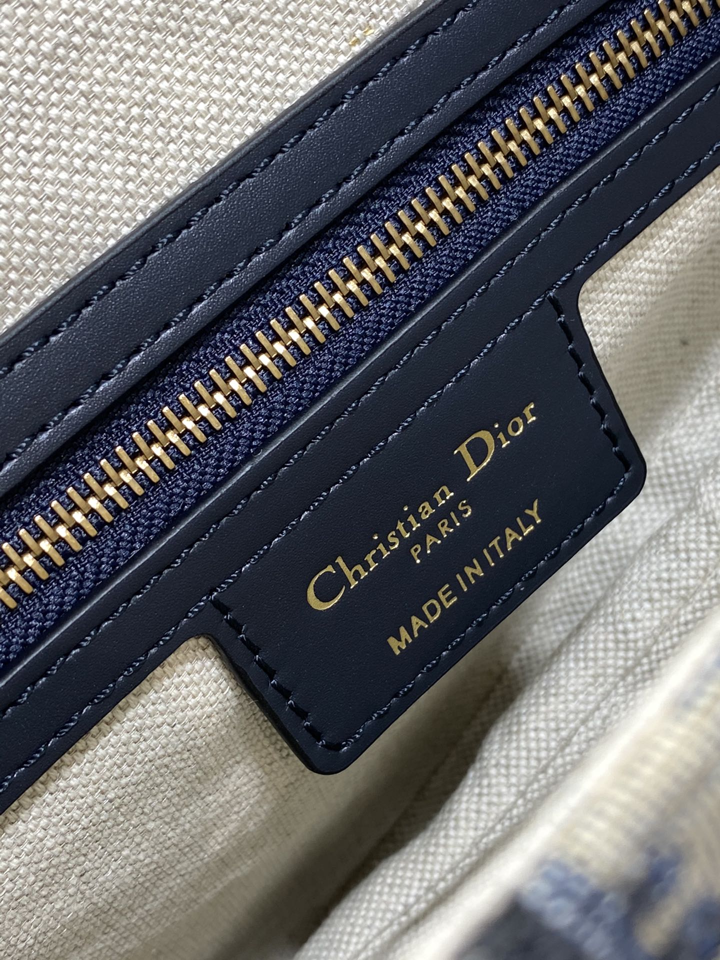 Dior Saddle Bag — Blue Dior Oblique Jacquard with Black Leather Trim