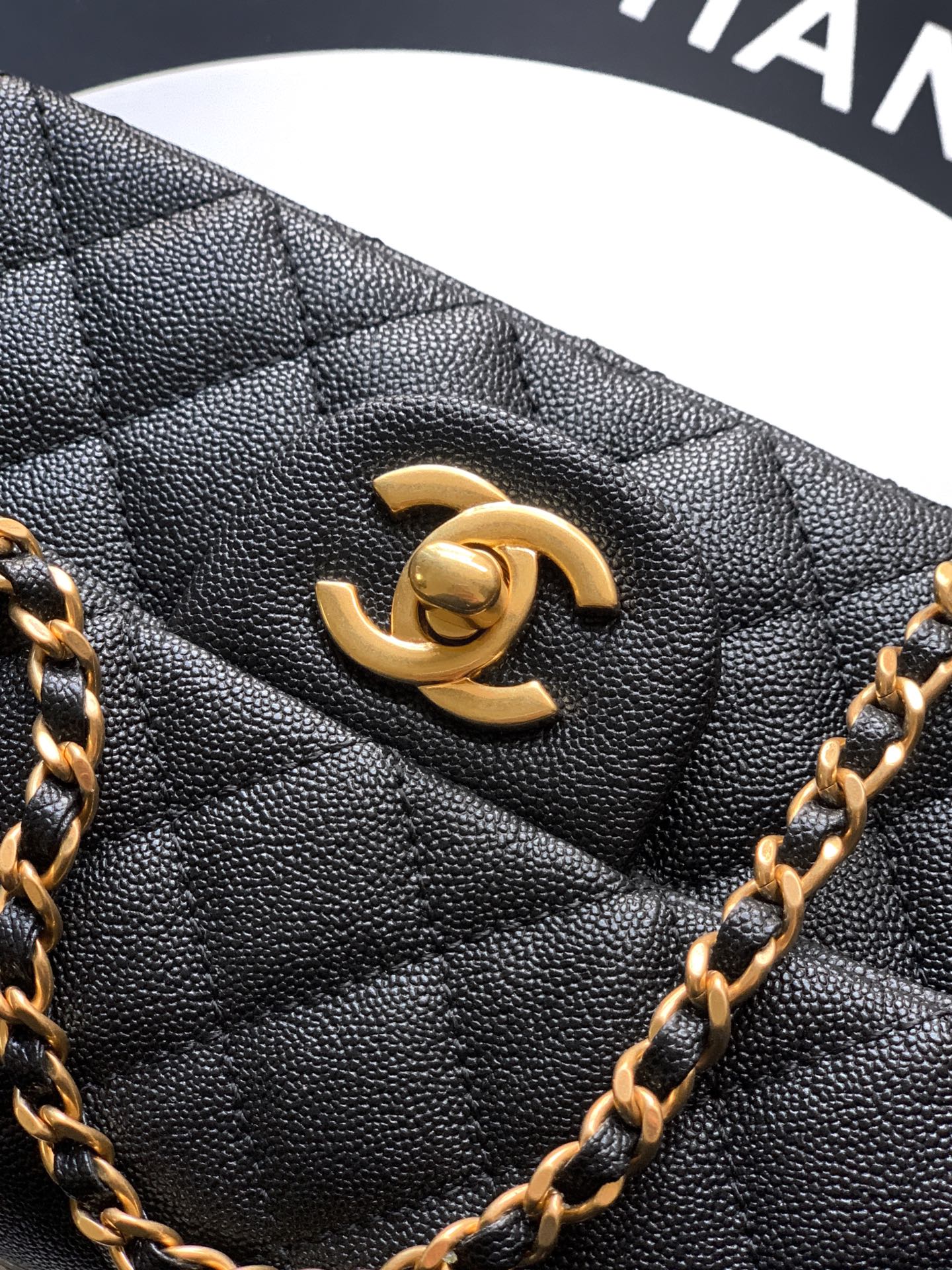 Chanel 25K Coco Handle Mini CF — Black Caviar with Crystal Bow & Gold Hardware