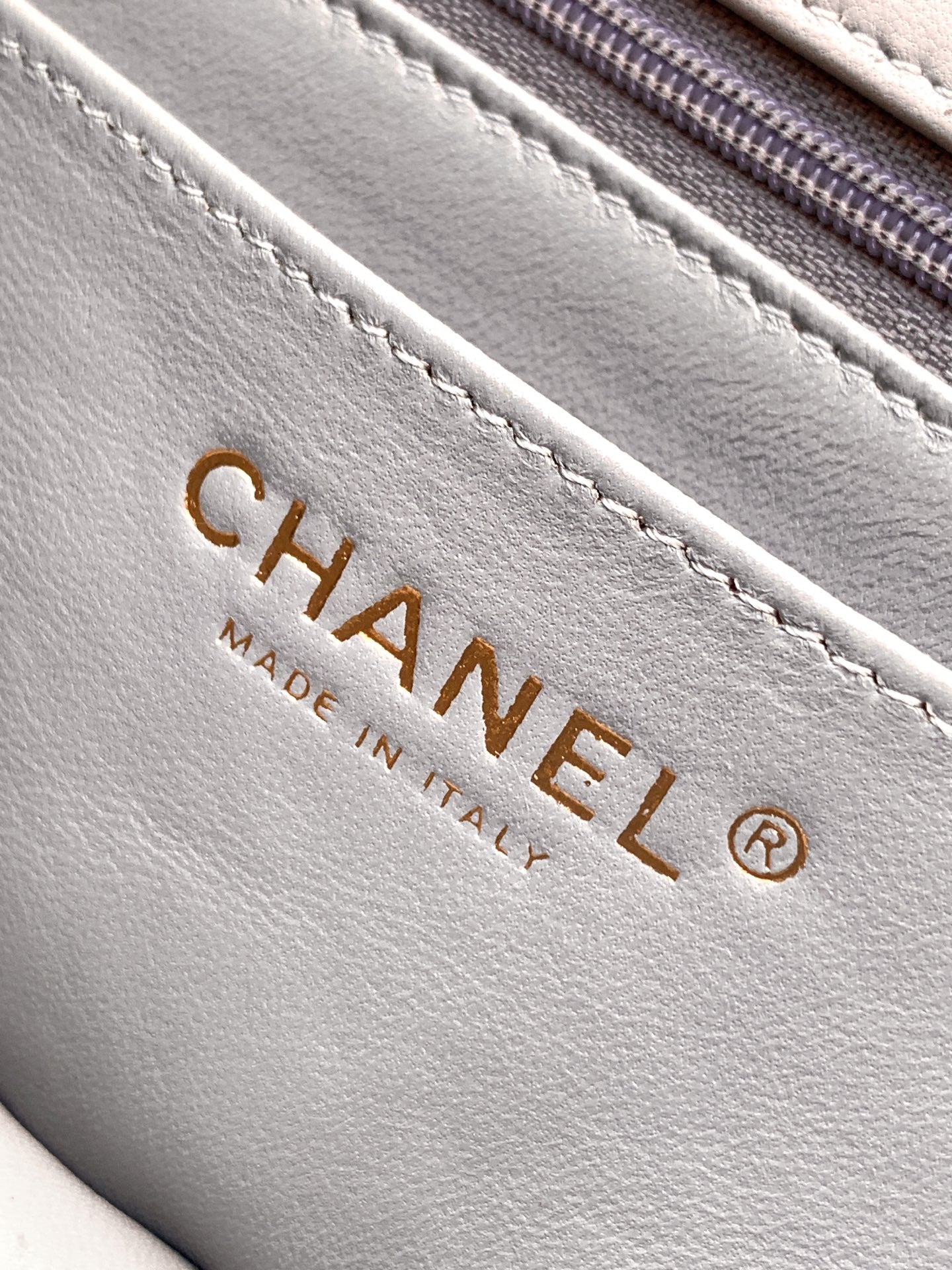 Chanel 25K Coco Handle Mini CF — Light Grey Lambskin with Crystal Bow & Gold Hardware