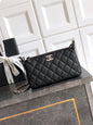 Chanel 25B Quilted Caviar Hobo Bag — Black with Crystal Star CC Logo & Silver Hardware