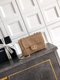 Chanel 26S Metallic Woven Classic Flap Bag — Champagne Gold