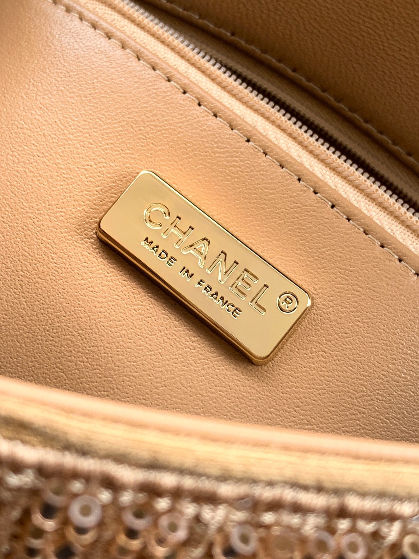 Chanel 26S Metallic Woven Classic Flap Bag — Champagne Gold