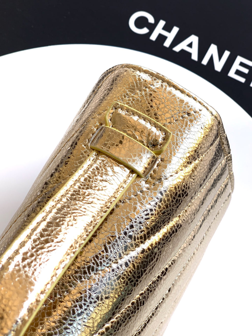 Chanel 26X Luminous Gold Metallic Woven Clutch Bag