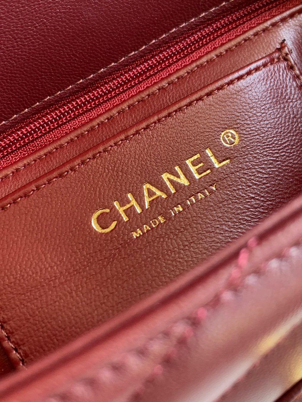 Chanel 26X Burgundy Lambskin Woven Clutch Bag