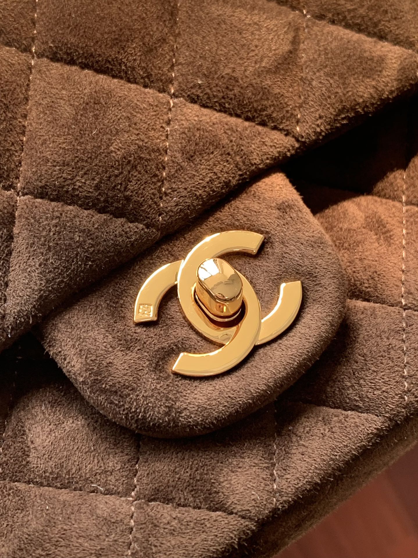 Chanel 2.55 Reissue Double Flap Bag — Dark Chocolate Suede with Aged Gold Hardware