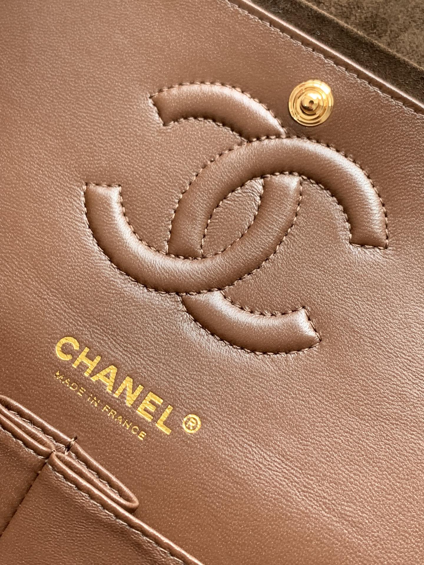 Chanel 2.55 Reissue Double Flap Bag — Dark Chocolate Suede with Aged Gold Hardware