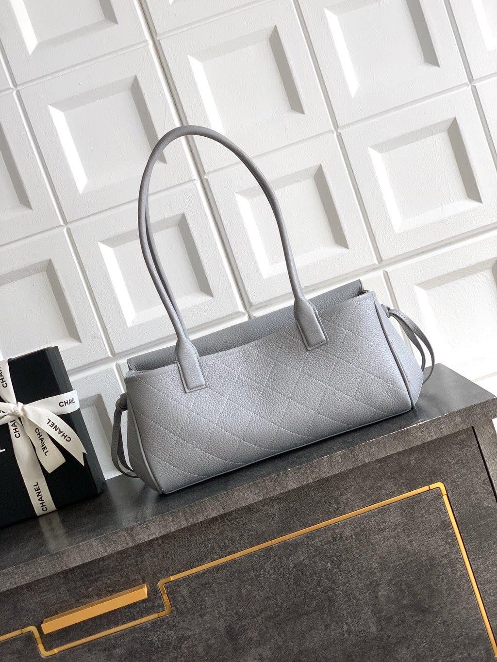 Chanel 26S Baguette Bag Light Grey