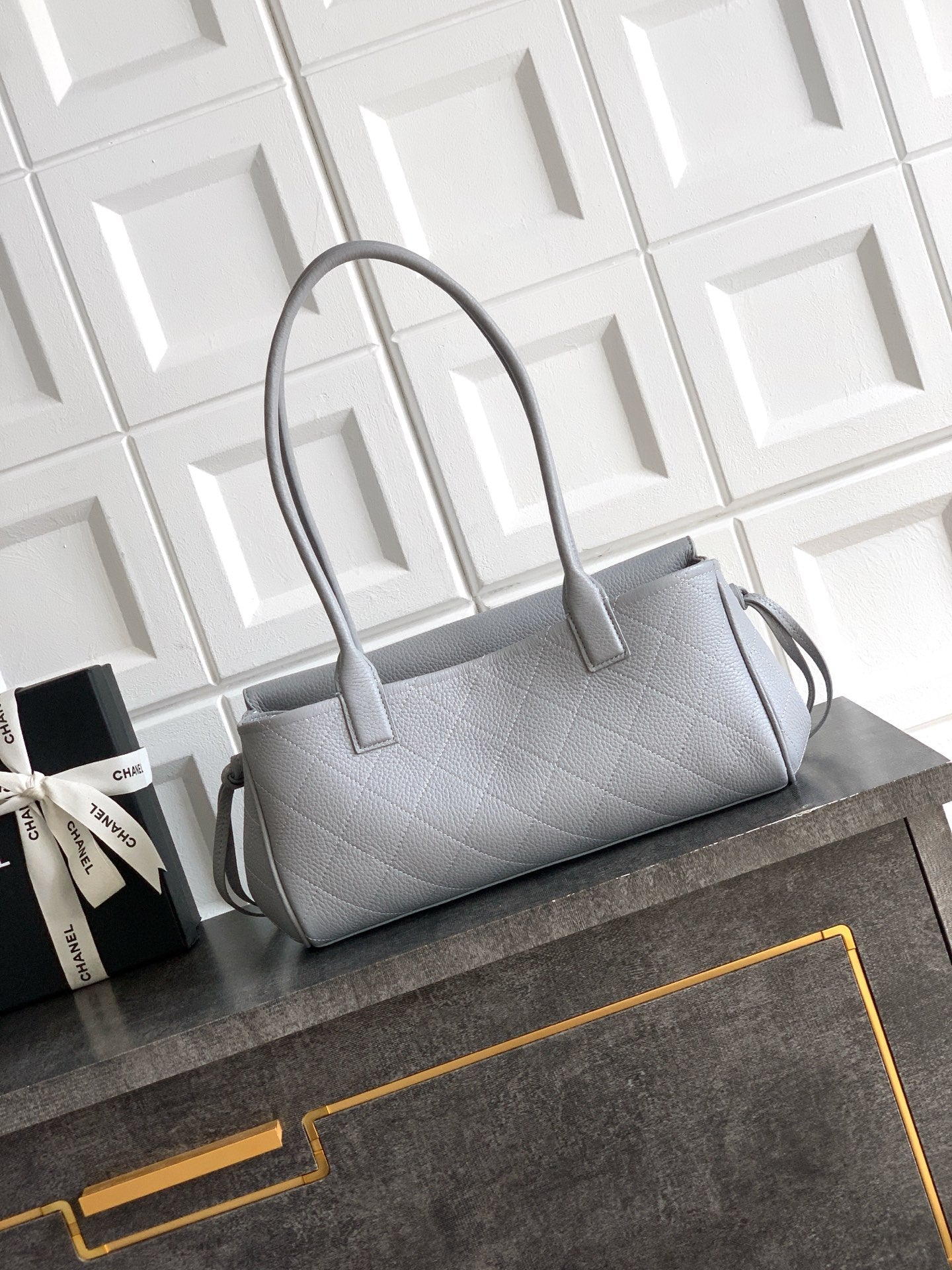 Chanel 26S Baguette Bag Light Grey