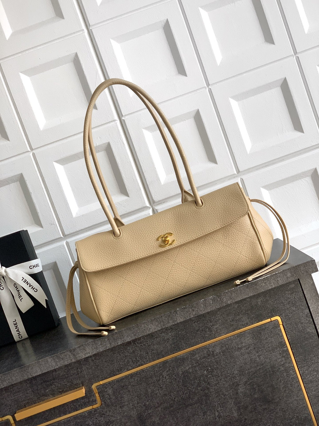 Chanel 26S Baguette Bag Cream Beige