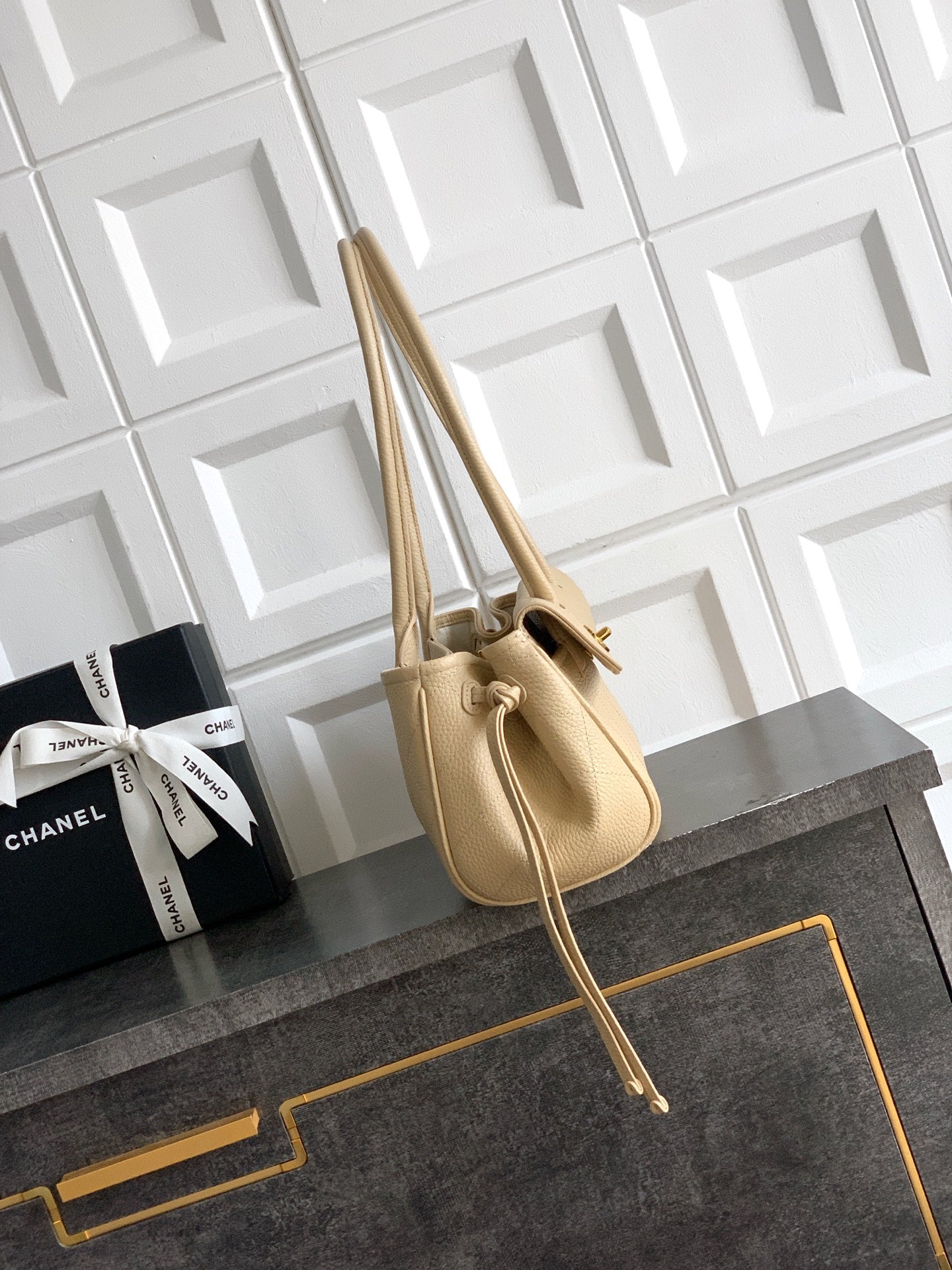 Chanel 26S Baguette Bag Cream Beige