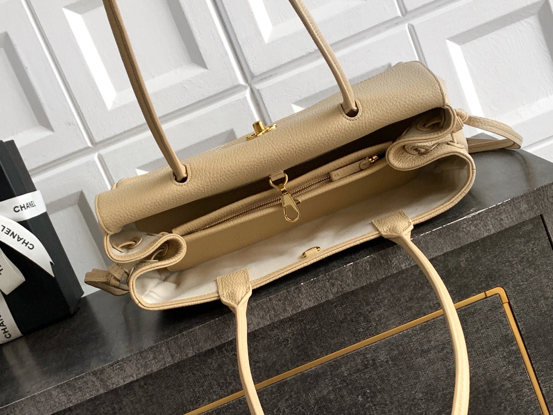 Chanel 26S Baguette Bag Cream Beige