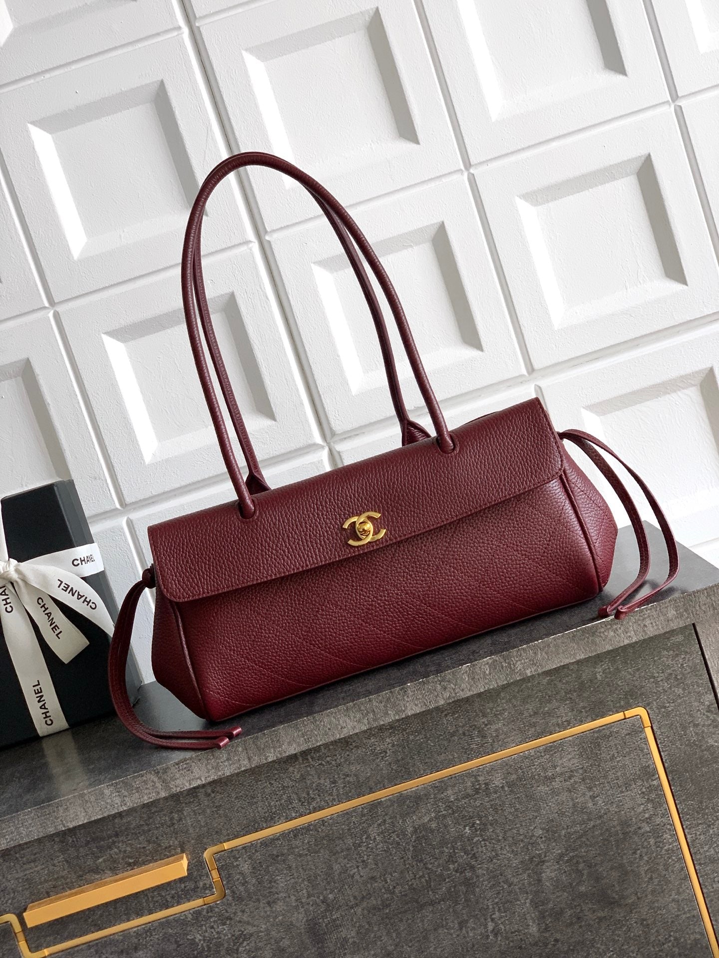Chanel 26S Baguette Bag Burgundy