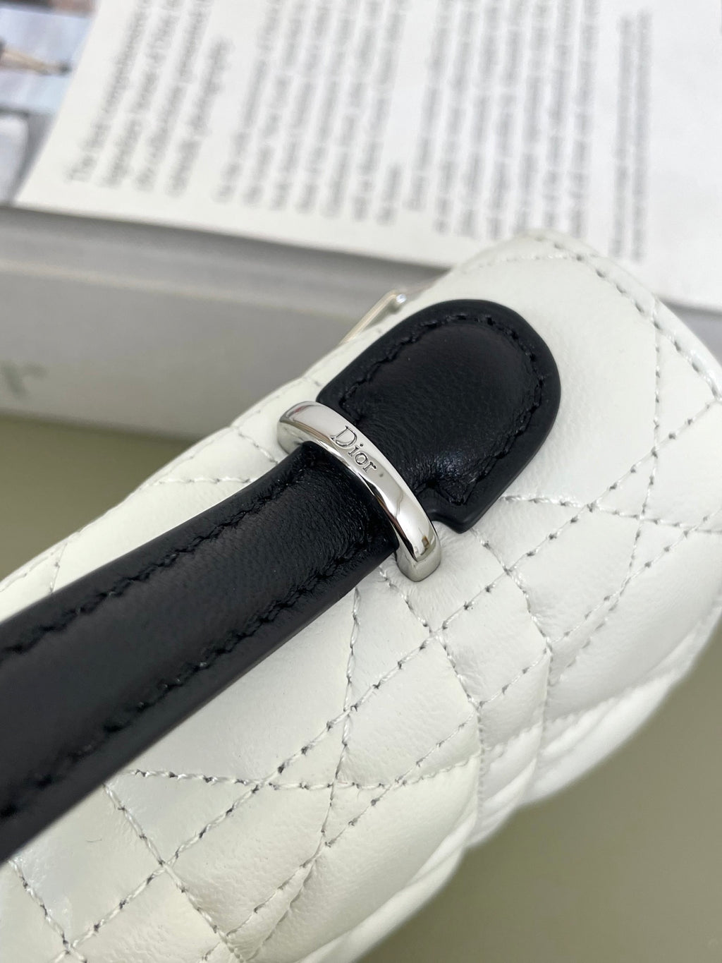 Dior Miss Dior Bow Chain WOC White Black