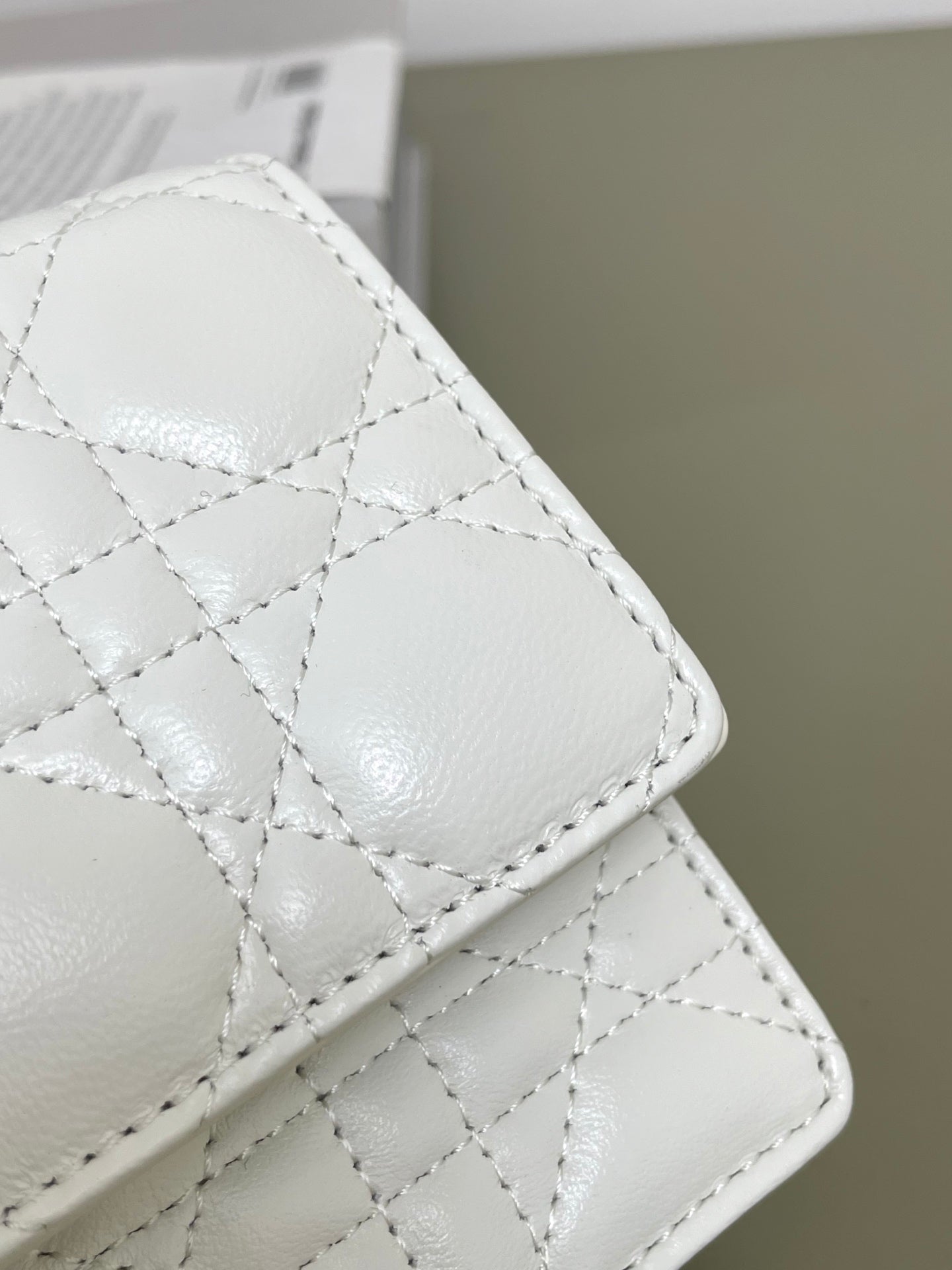 Dior Miss Dior Bow Chain WOC White Black