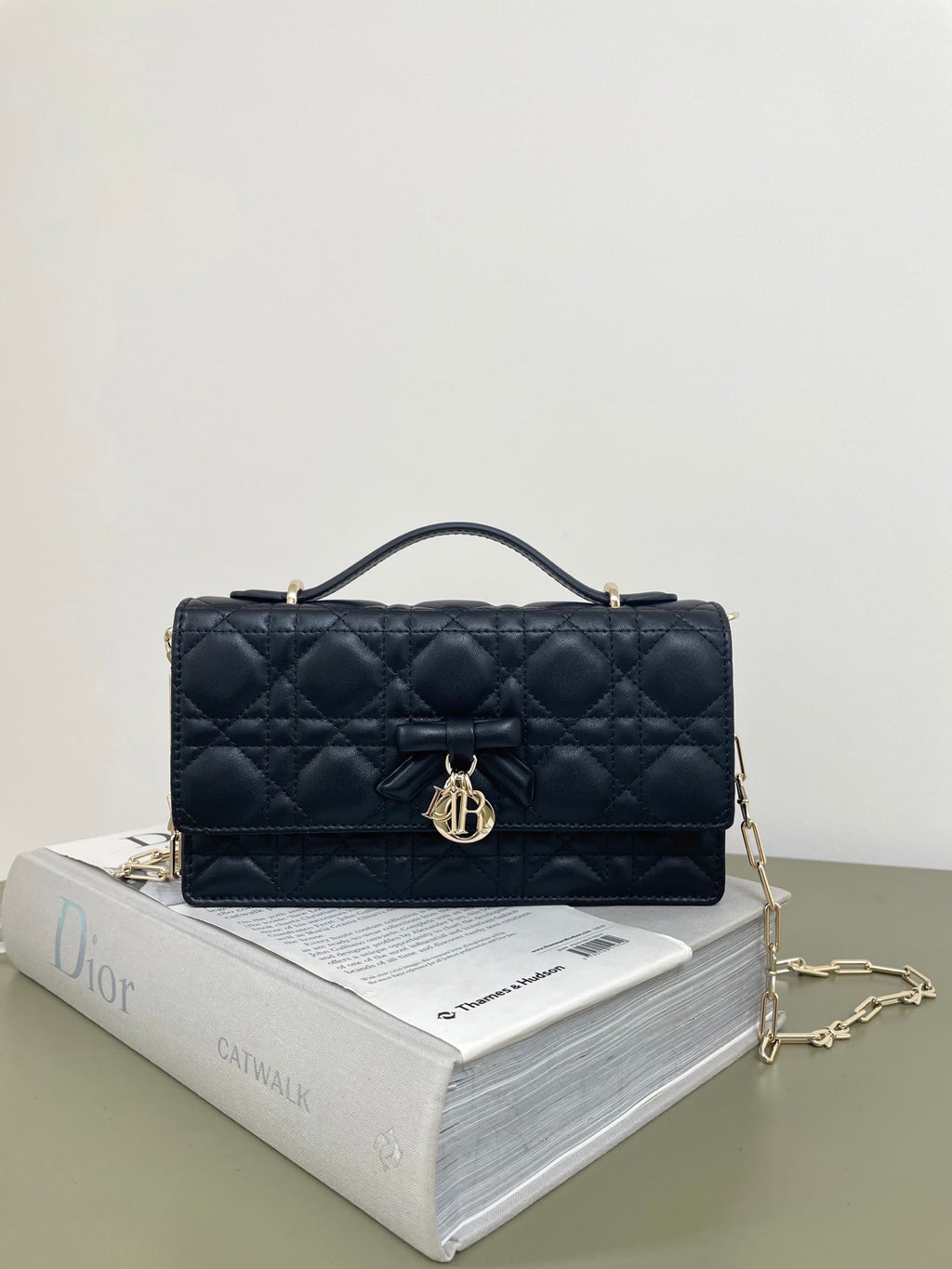 Dior Miss Dior Bow Chain WOC Black