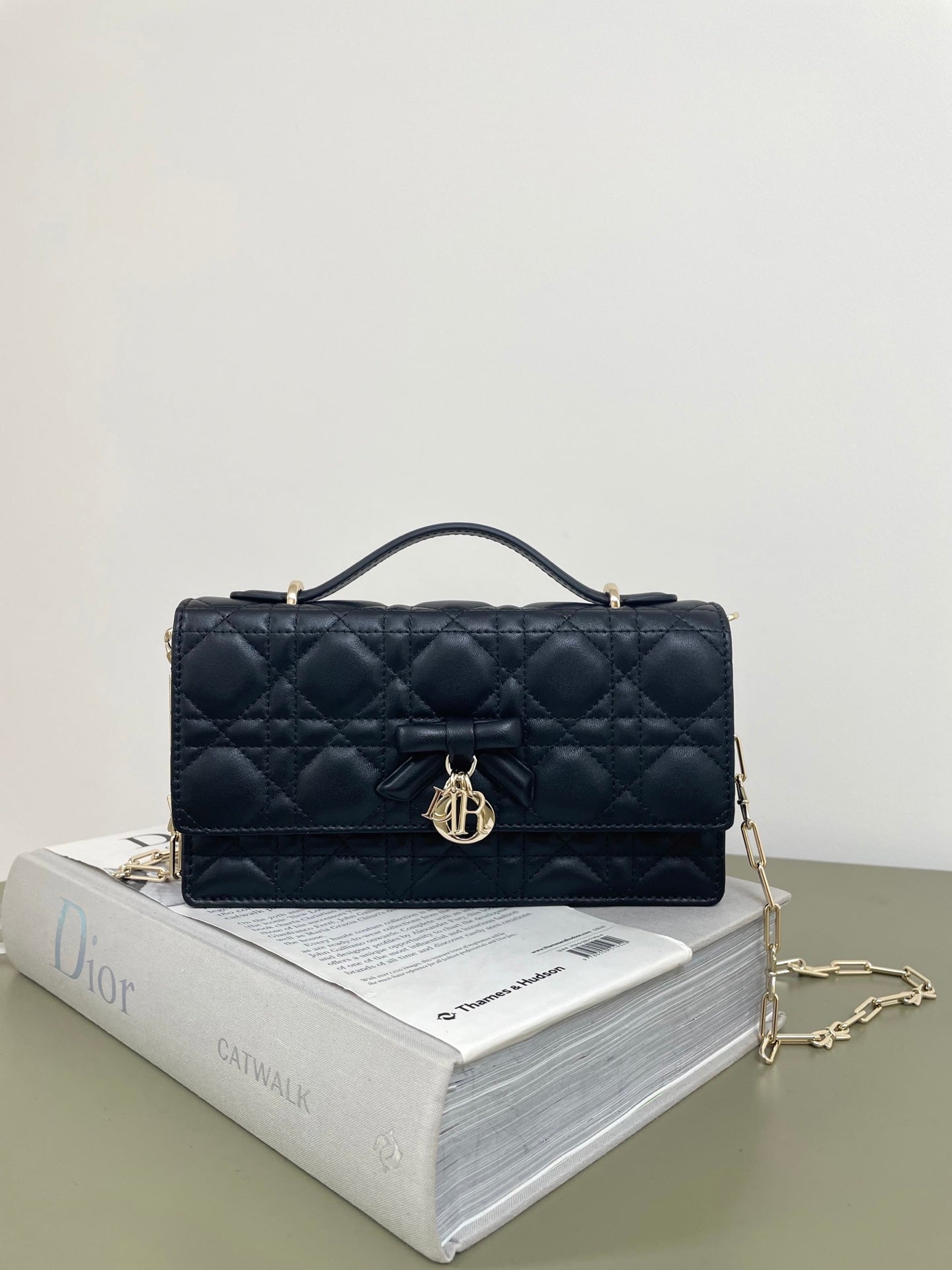 Dior Miss Dior Bow Chain WOC Black