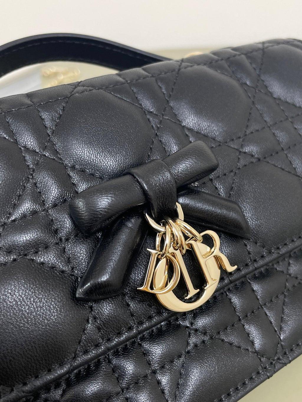 Dior Miss Dior Bow Chain WOC Black