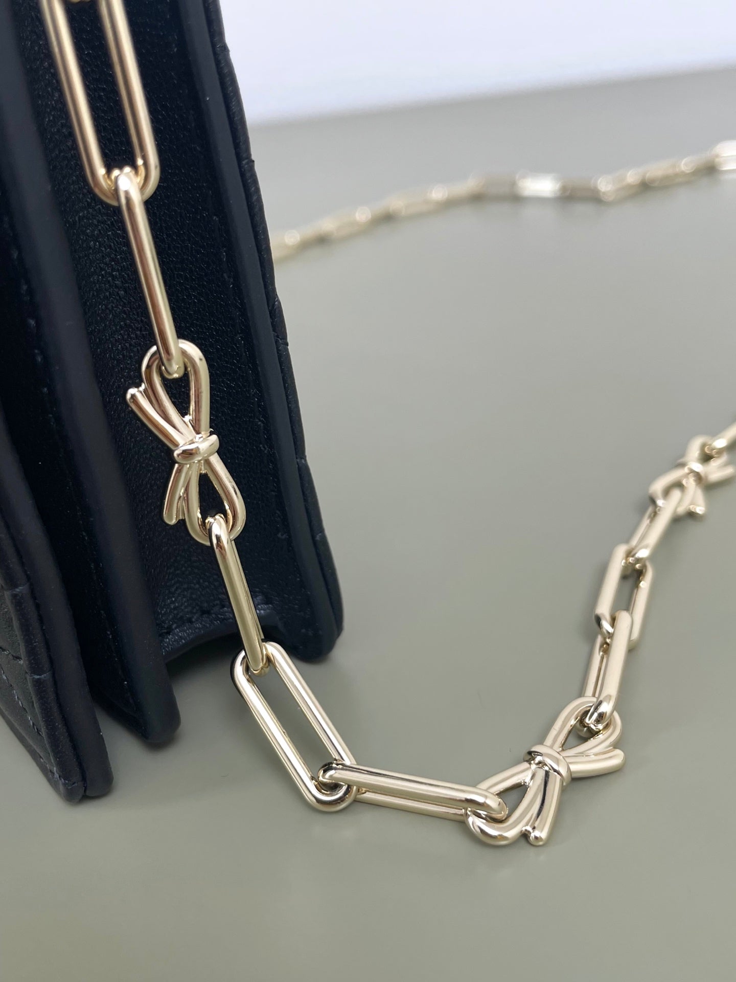Dior Miss Dior Bow Chain WOC Black