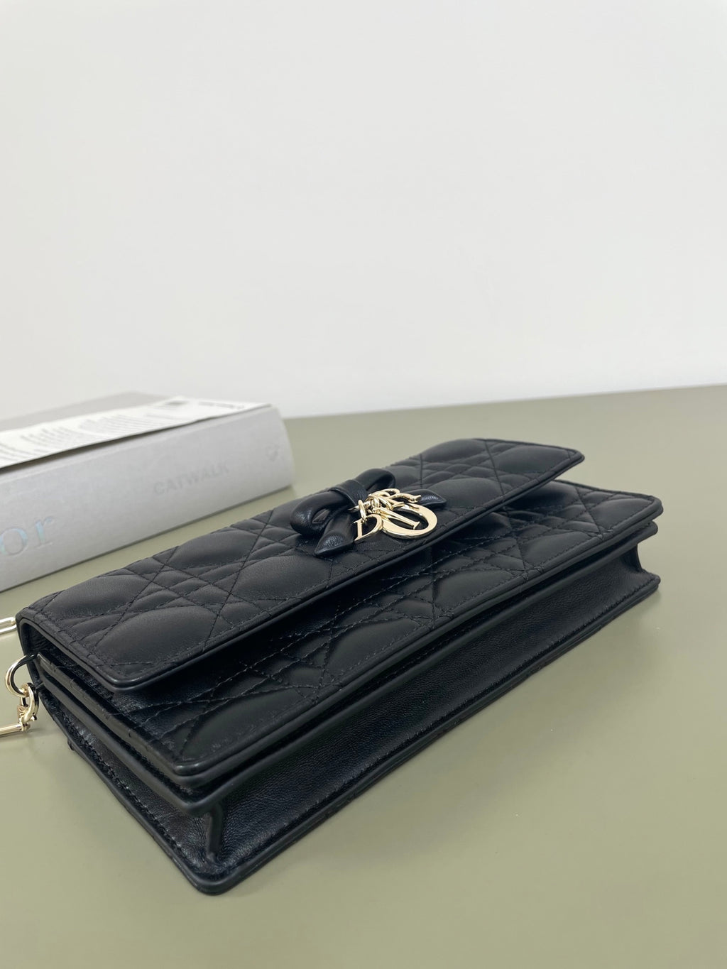 Dior Miss Dior Bow Chain WOC Black