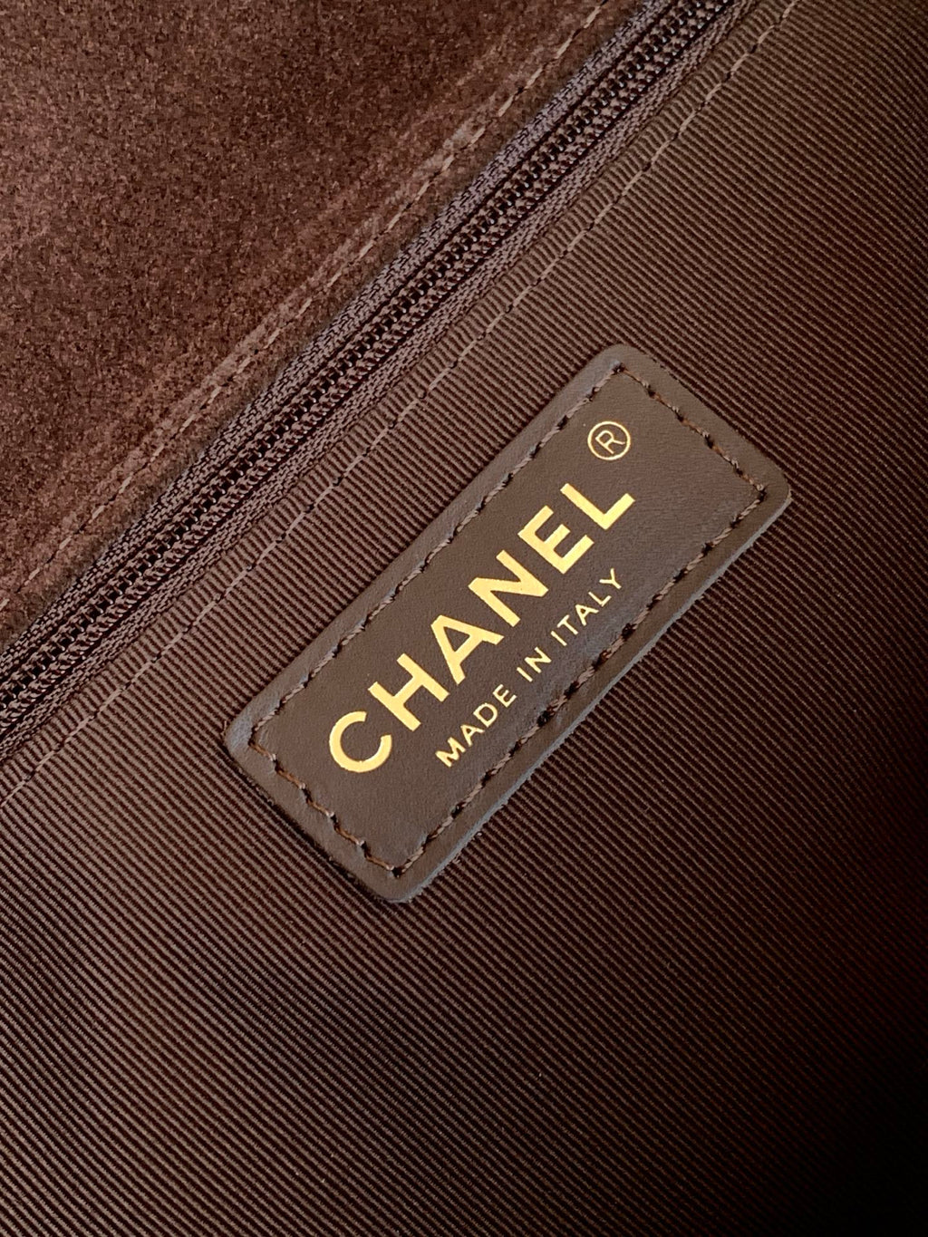 Chanel 26C Suede Messenger Bag Dark Brown