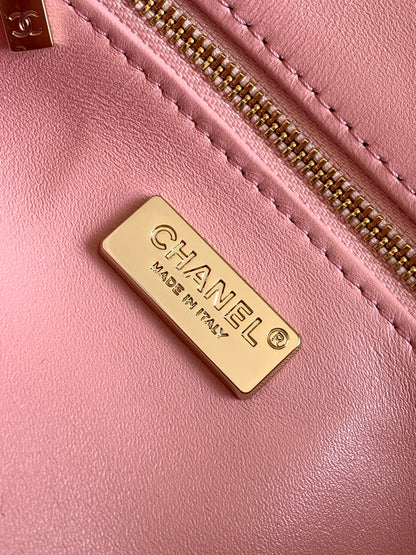 Chanel 26C Classic Flap Tweed Pink Red Mini