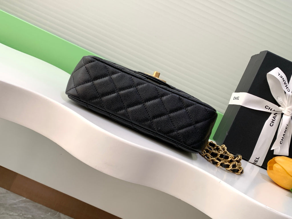 Chanel 25B Classic Flap with Top Handle Black Caviar