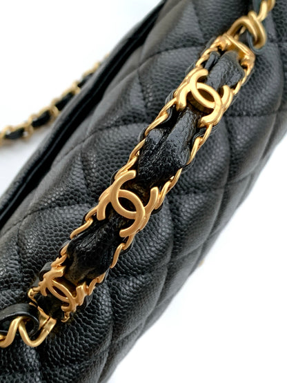 Chanel 25B Classic Flap with Top Handle Black Caviar