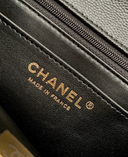 Chanel 25B Classic Flap with Top Handle Black Caviar