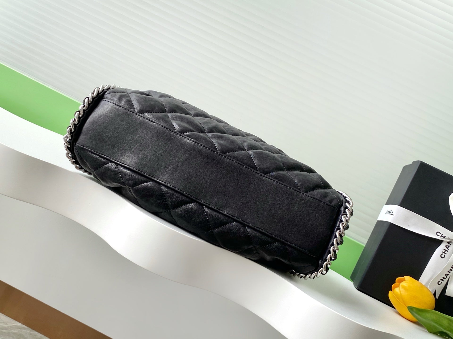 Chanel Large Black Quilted Leather Shoulder Flap Bag (SHW)