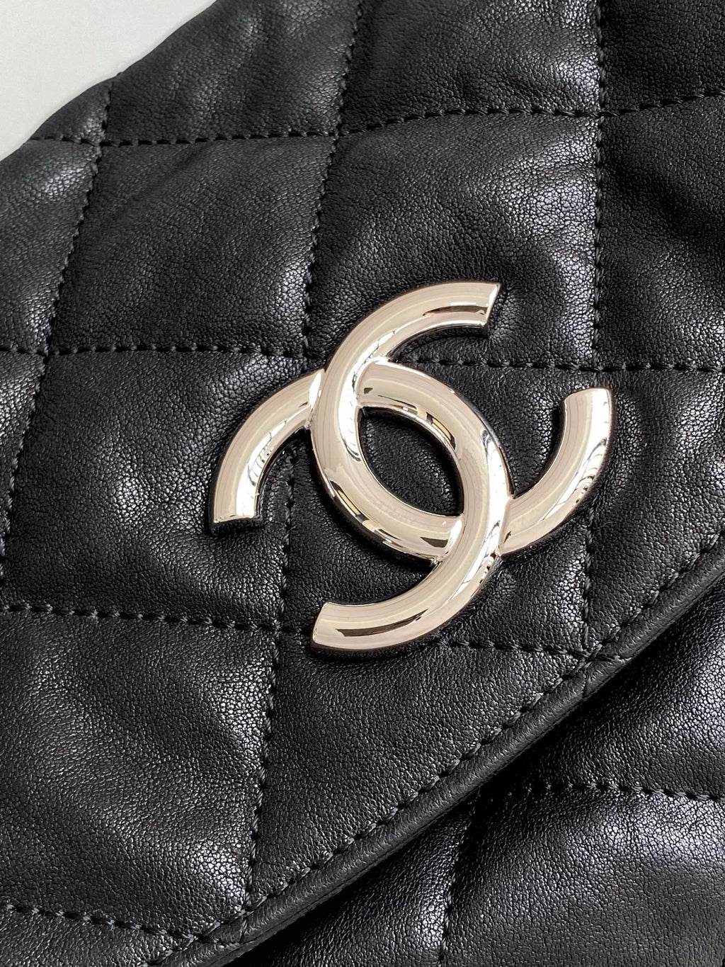 Chanel Large Black Quilted Leather Shoulder Flap Bag (SHW)
