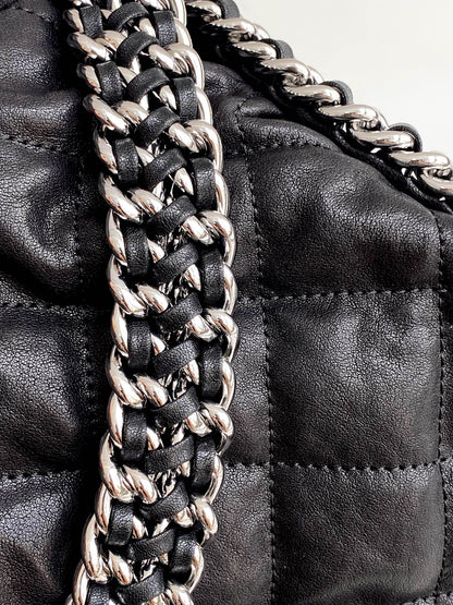 Chanel Large Black Quilted Leather Shoulder Flap Bag (SHW)