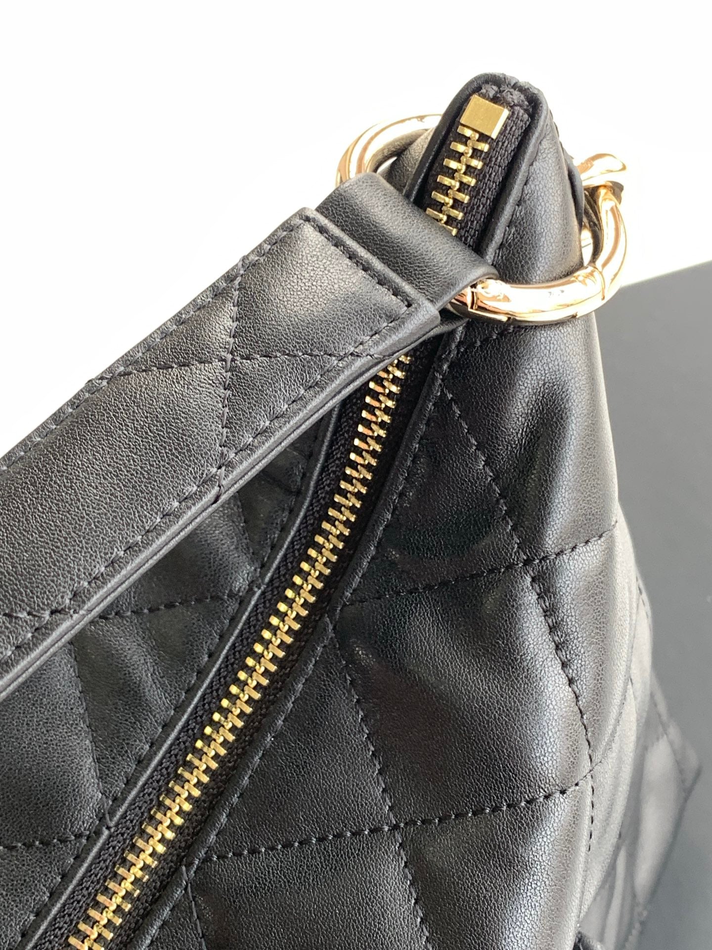 Chanel 23B Hippie Hobo Bag Black Calfskin Small