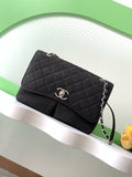 Chanel Vintage Double Pocket Flap Bag Black Silver