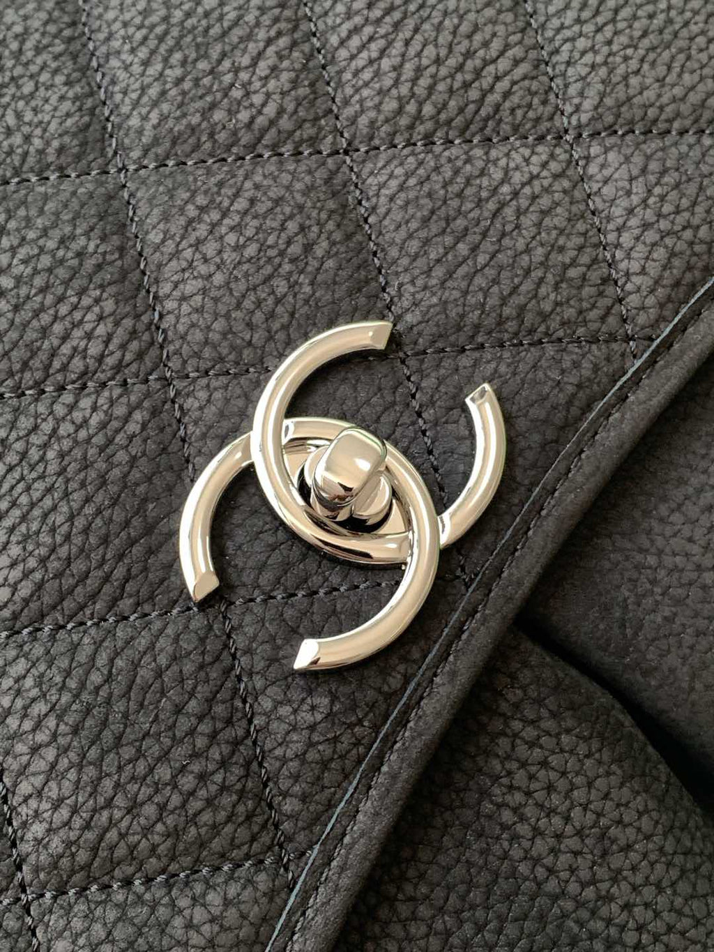 Chanel Vintage Double Pocket Flap Bag Black Silver