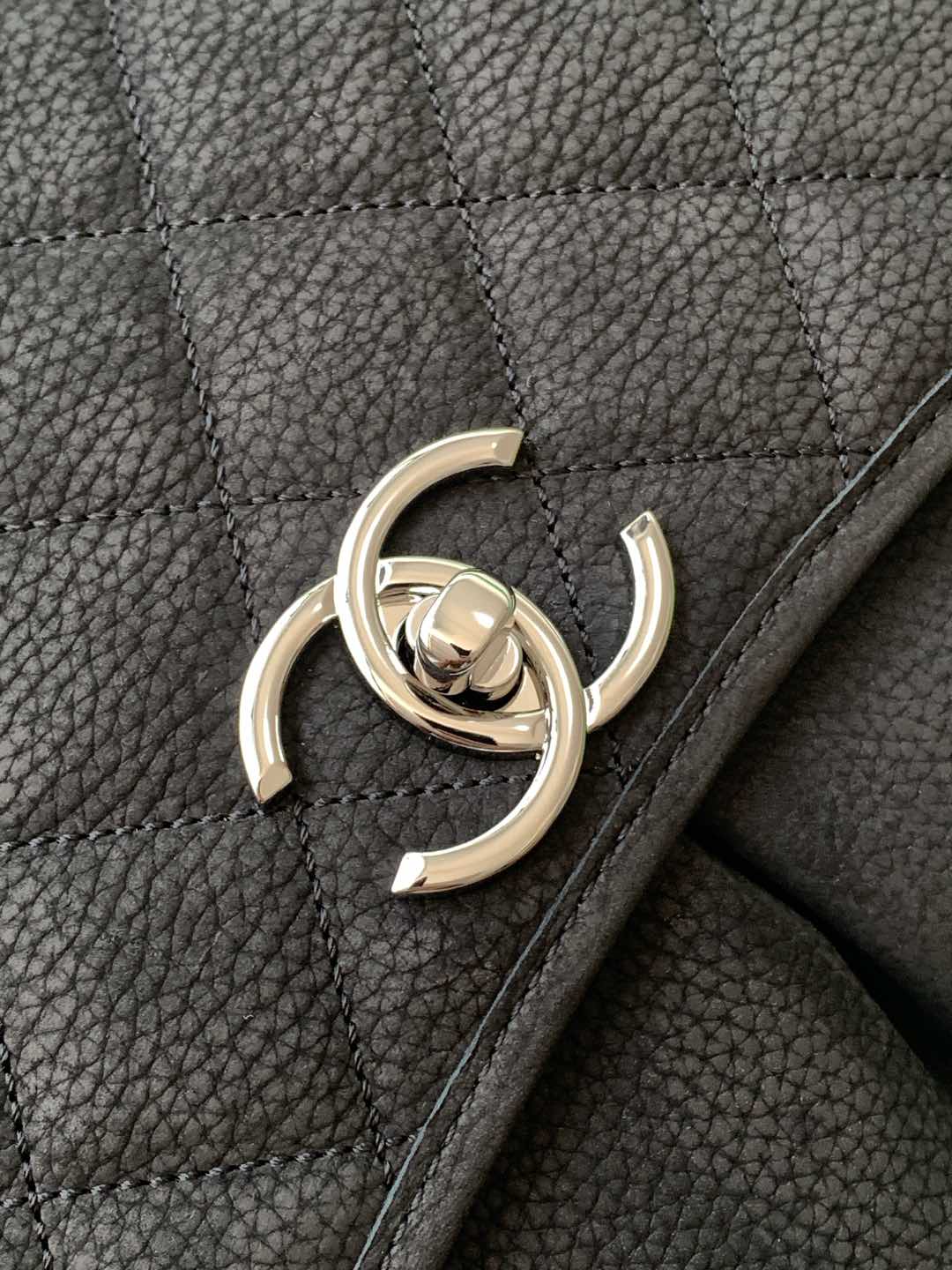 Chanel Vintage Double Pocket Flap Bag Black Silver