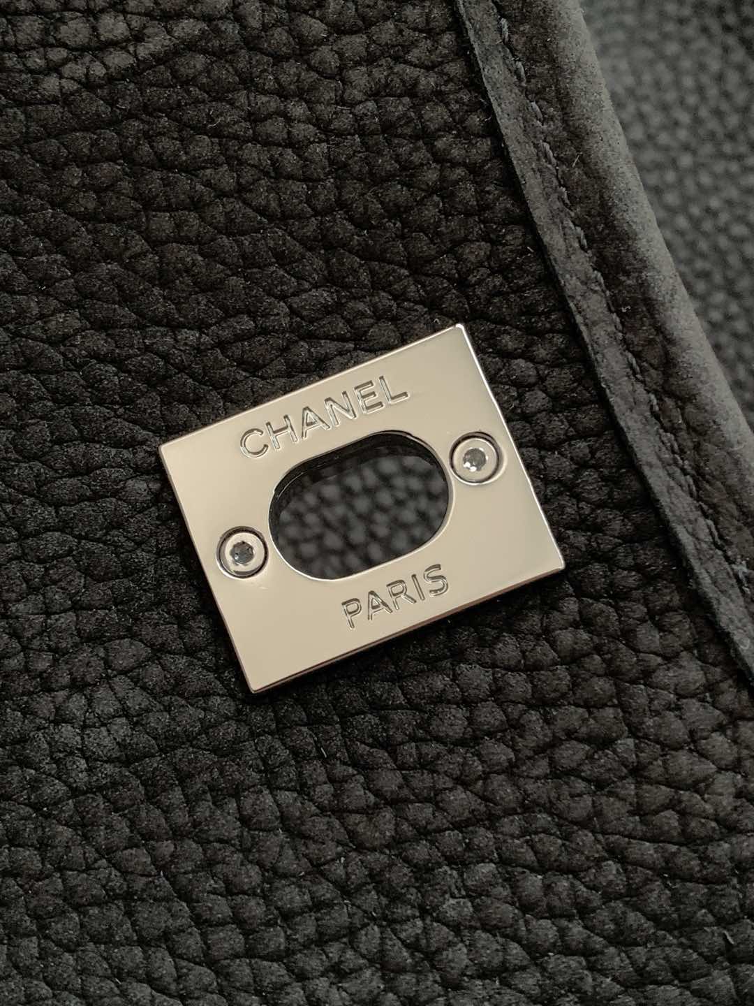 Chanel Vintage Double Pocket Flap Bag Black Silver