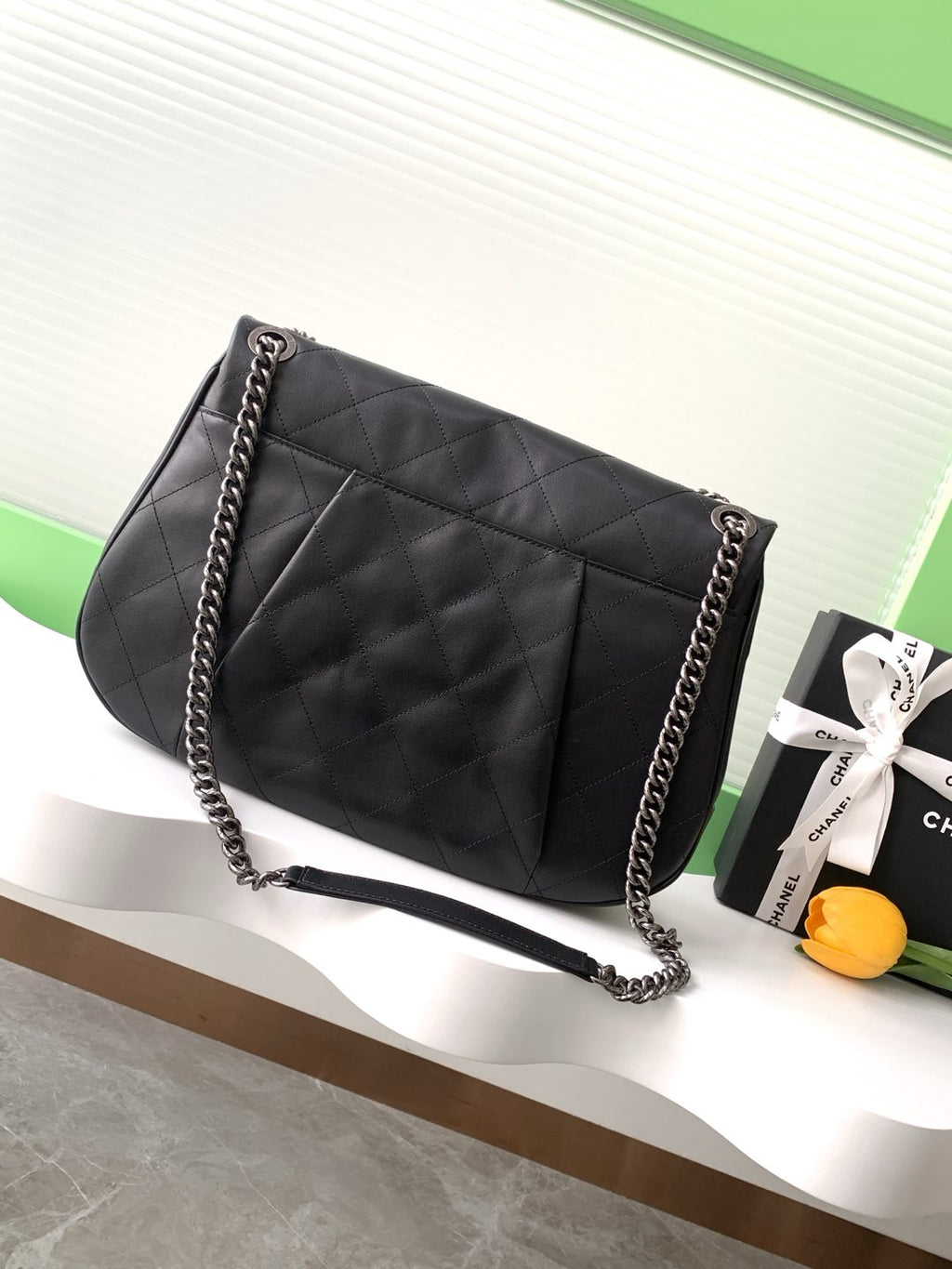 Chanel Vintage Casual Chain Flap Bag Black