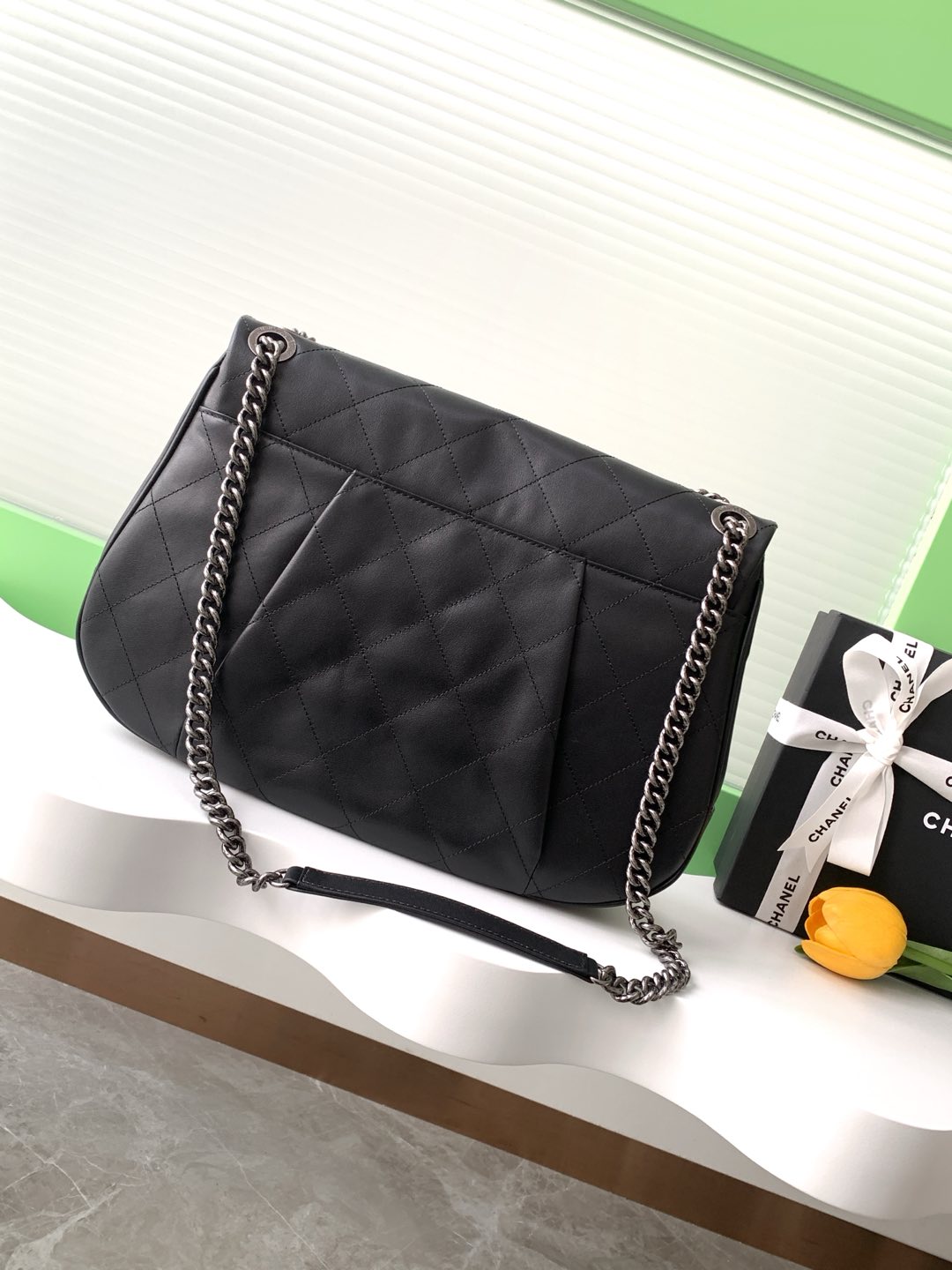 Chanel Vintage Casual Chain Flap Bag Black
