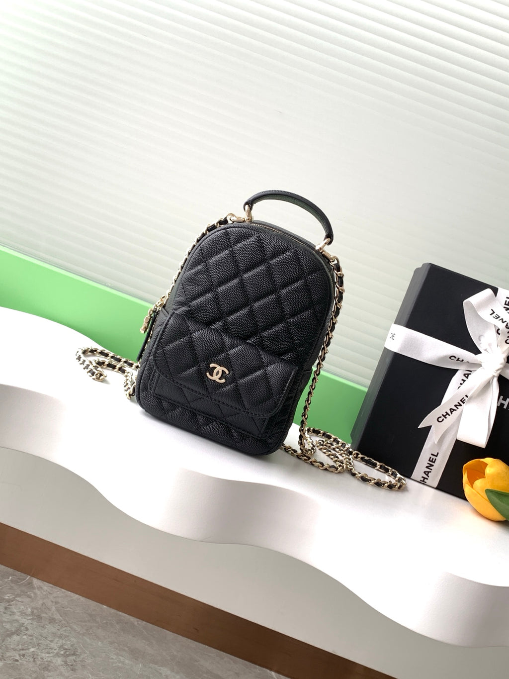 Chanel 24C Mini Backpack Black Caviar